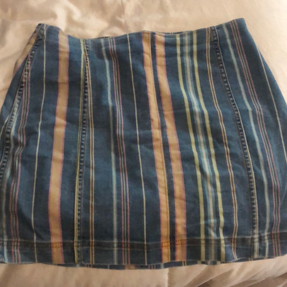 Striped denim skirt